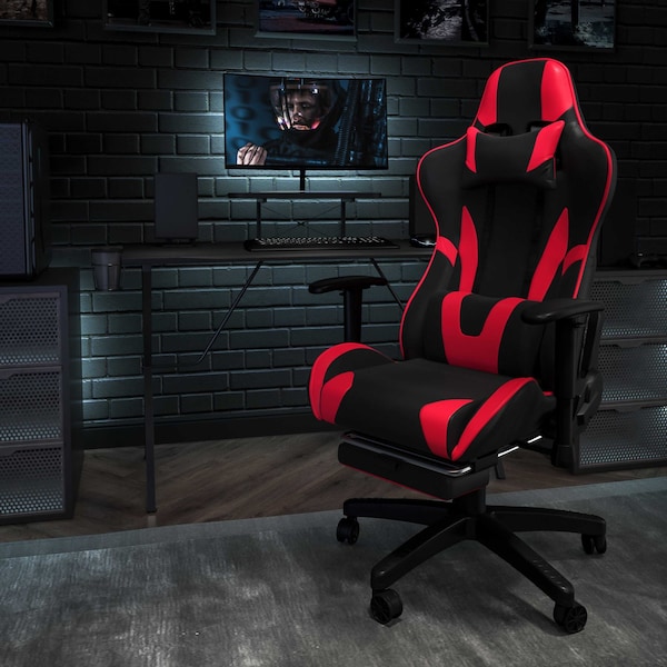 Flash Furniture Red Reclining Gaming Chair with Footrest CH-187230-RED-GG - main